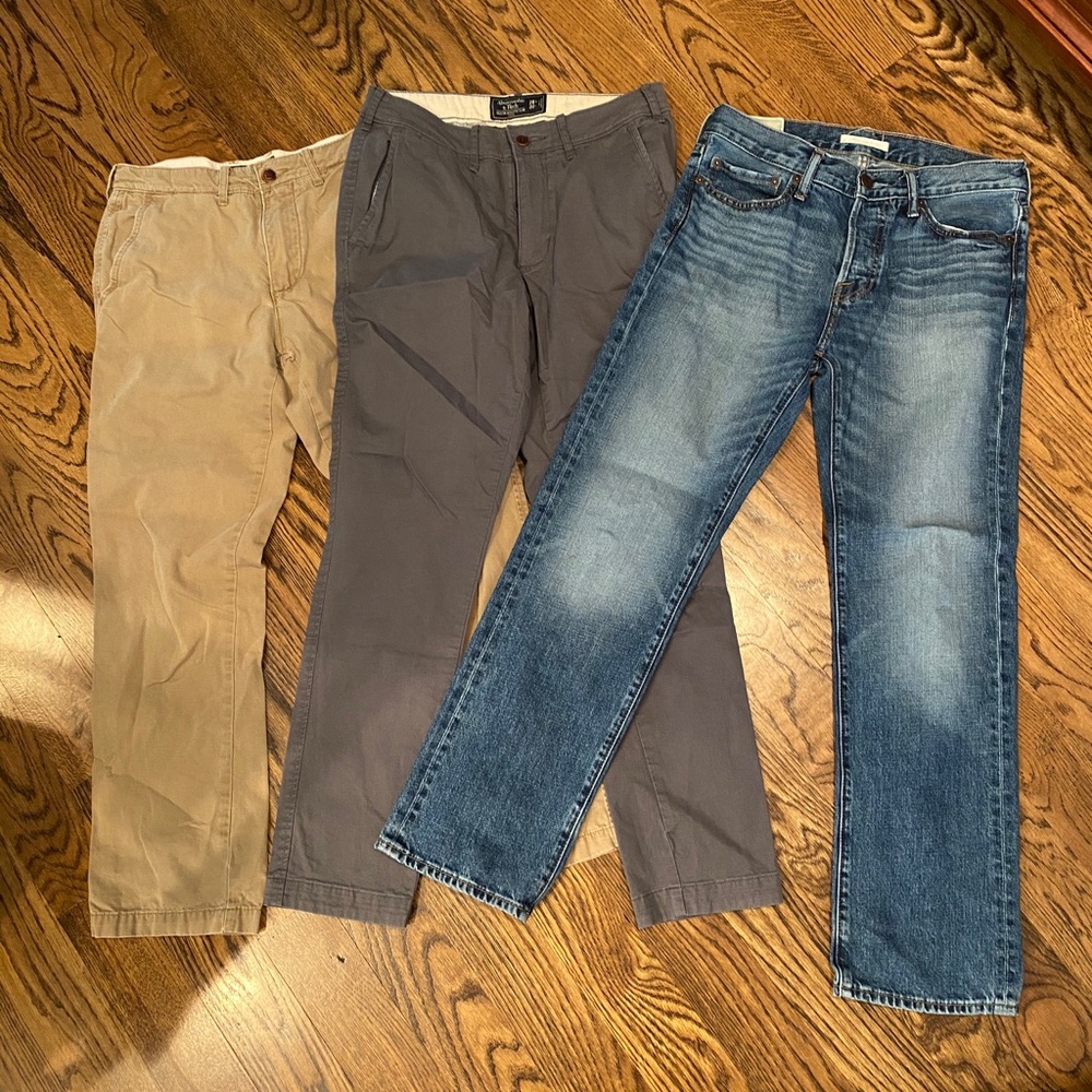 Men’s Abercrombie pants (set of 2) & jeans (1 pair